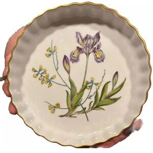 Spode "Stafford Flowers" oven to table oval casserole 9” Flutter Quiche England